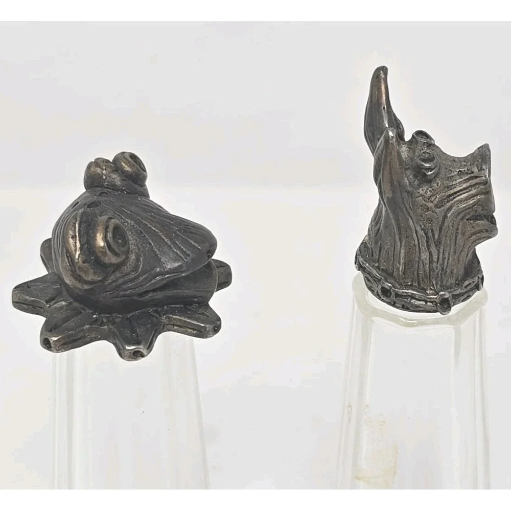 Cast Design Pewter Frog & Pig Head Salt & Pepper Shaker USA - 5